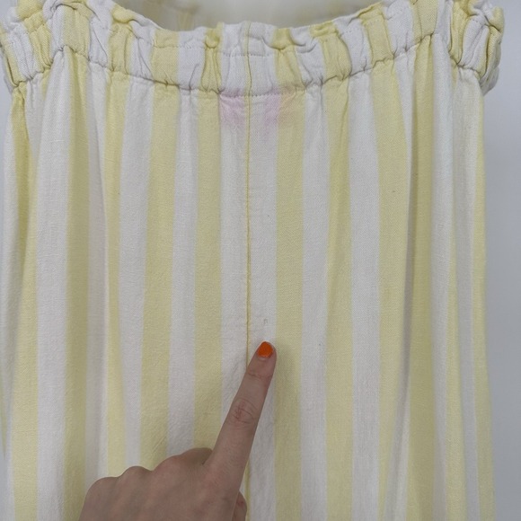 Stoney Clover x Target Jumpsuit XS Romper Yellow Striped Linen Wide Leg - Picture 4 of 9